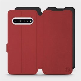 Hülle für LG V60 ThinQ 5G - Farbe Dunkelrot mit Schwarz