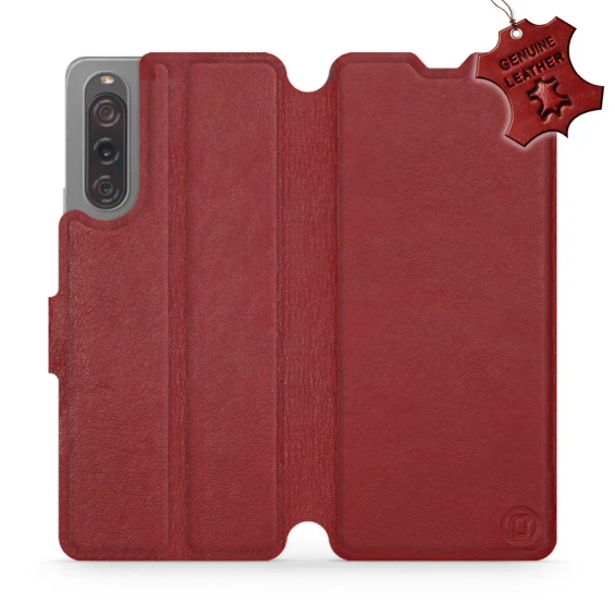 Phone Case Sony Xperia 10 V - Design Dark Red Leather