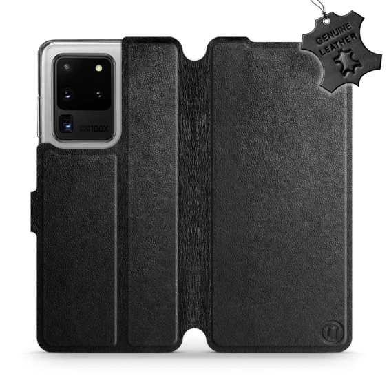 Phone Case Samsung Galaxy S20 Ultra - Design Black Leather