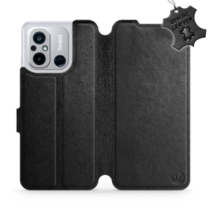 Phone Case Xiaomi Redmi 12C - Design Black Leather