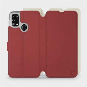 Hülle für Samsung Galaxy M31 - Farbe Dunkelrot mit Platin