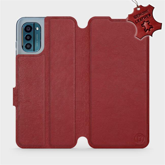 Phone Case Nokia G21 - Design Dark Red Leather