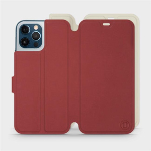 Phone Case Apple iPhone 12 Pro Max - Design Dark Red with Platinum