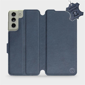 Phone Case Samsung Galaxy S21 FE - Design Blue Leather