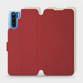 Etui Soft Touch do OPPO A91 - wzór Zachodząca czerwień z platyną