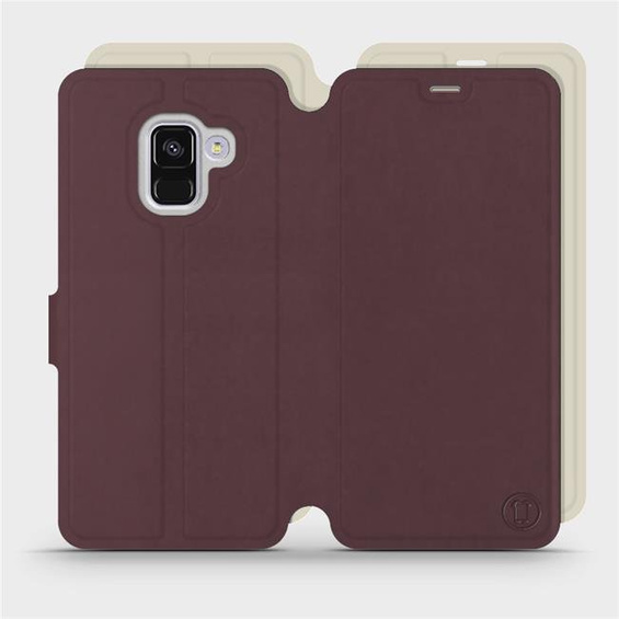 Hülle für Samsung Galaxy A8 2018 - Farbe Burgund mit Platin