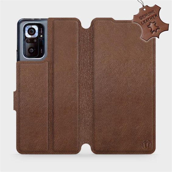 Phone Case Xiaomi Redmi Note 10 pro - Design Brown Leather