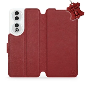 Phone Case Huawei Honor 90 - Design Dark Red Leather