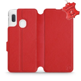Phone Case Samsung Galaxy A20e - Design Red Leather