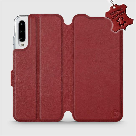 Phone Case Xiaomi Mi A3 - Design Dark Red Leather