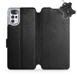 Phone Case Motorola Moto G22 - Design Black Leather