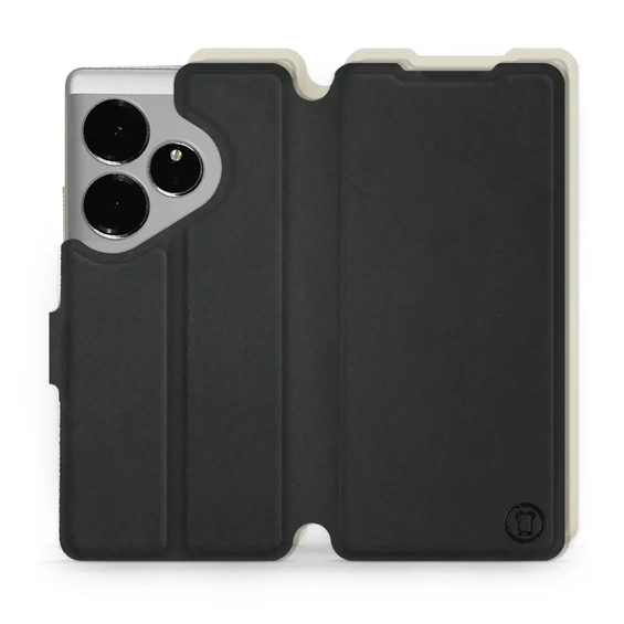 Etui Soft Touch do Realme GT 6 - wzór Satynowa czerń z platyną