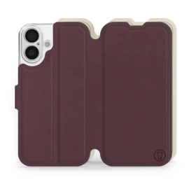 Phone Case Apple iPhone 16 - Design Burgundy with Platinum
