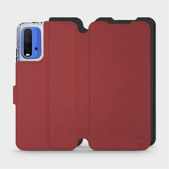 Phone Case Xiaomi Redmi 9T - Design Dark Red with Black