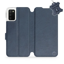 Phone Case Samsung Galaxy A03S - Design Blue Leather