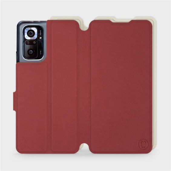 Phone Case Xiaomi Redmi Note 10 pro - Design Dark Red with Platinum