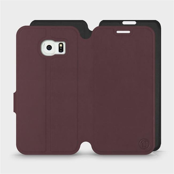 Hülle für Samsung Galaxy S6 Edge - Farbe Burgund mit Schwarz