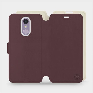 Phone Case LG Q7 - Design Burgundy with Platinum