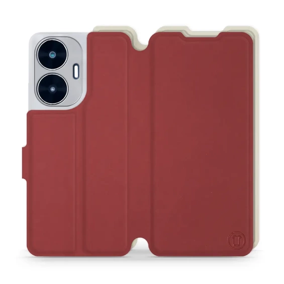 Etui Soft Touch do Realme C55 - wzór Zachodząca czerwień z platyną