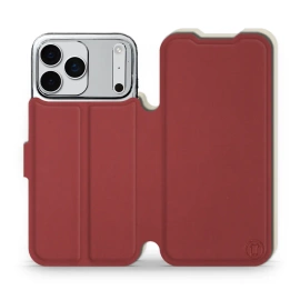 Phone Case Apple iPhone 17 Pro Max - Design Dark Red with Platinum
