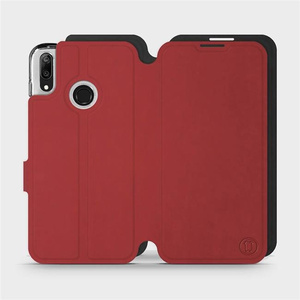Phone Case Huawei Y7 2019 - Design Dark Red with Black