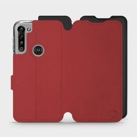 Phone Case Motorola Moto G8 Power - Design Dark Red with Platinum