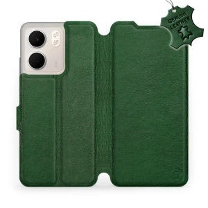 Etui ze skóry naturalnej do OPPO A5x - wzór Green Leather