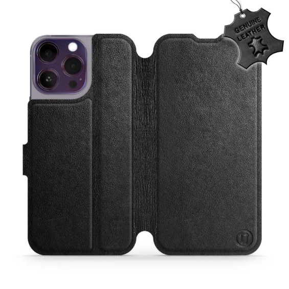 Phone Case Apple iPhone 14 Pro Max - Design Black Leather