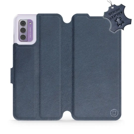 Etui ze skóry naturalnej do Nokia G42 - wzór Blue Leather