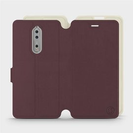 Etui Soft Touch do Nokia 8 - wzór Matowy burgund z platyną