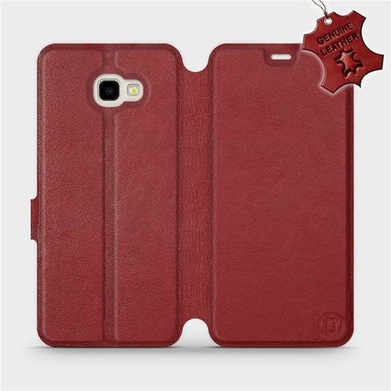 Phone Case Samsung Galaxy J4 Plus 2018 - Design Dark Red Leather
