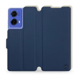Hülle für Motorola Moto G85 5G - Farbe Marineblau mit Platin