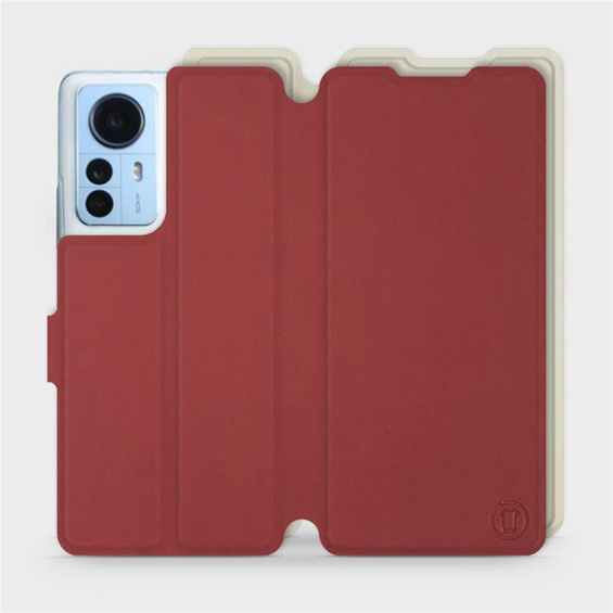 Phone Case Xiaomi 12 Pro - Design Dark Red with Platinum