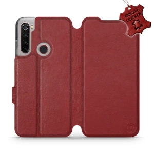 Phone Case Xiaomi Redmi Note 8 - Design Dark Red Leather