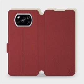 Phone Case Xiaomi POCO X3 NFC - Design Dark Red with Platinum