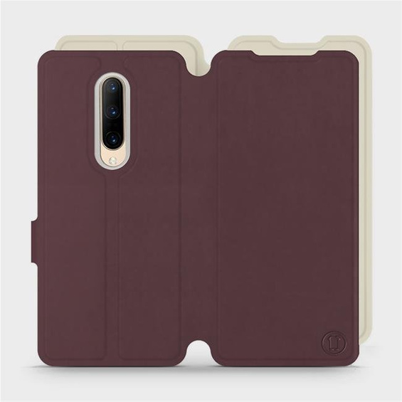 Hülle für OnePlus 7 Pro - Farbe Burgund mit Platin