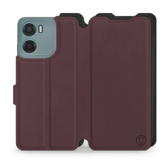 Phone Case Motorola Moto E15 - Design Burgundy with Black