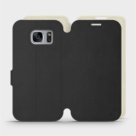 Phone Case Samsung Galaxy S7 Edge - Design Black with Platinum