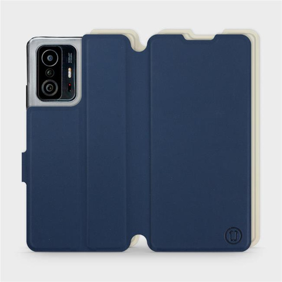Etui Soft Touch do Xiaomi 11T - wzór Głęboki granat z platyną