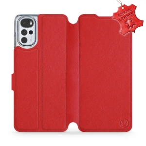 Phone Case Motorola Moto G22 - Design Red Leather