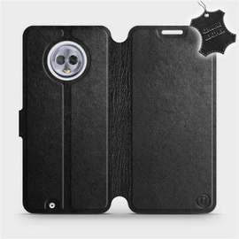Phone Case Motorola Moto G6 - Design Black Leather