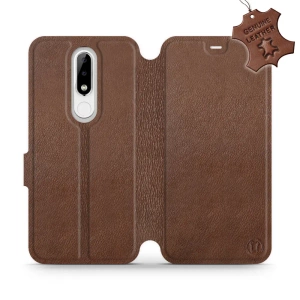 Phone Case Nokia 5.1 Plus - Design Brown Leather