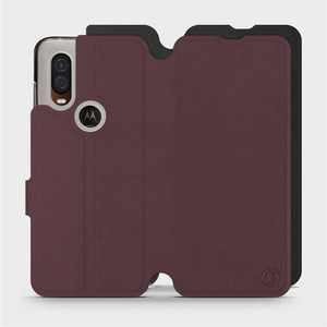 Phone Case Motorola One Vision - Design Burgundy with Black