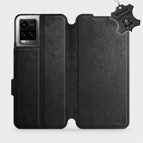 Phone Case Vivo Y33S - Design Black Leather