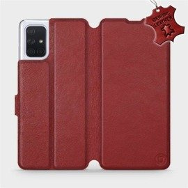 Phone Case Samsung Galaxy A71 - Design Dark Red Leather