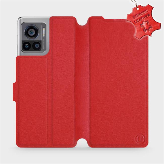 Phone Case Motorola Edge 30 Ultra - Design Red Leather