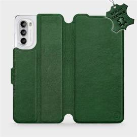 Etui ze skóry naturalnej do Motorola Moto G52 - wzór Green Leather