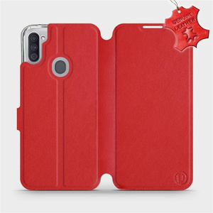 Phone Case Samsung Galaxy M11 - Design Red Leather