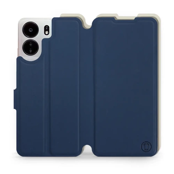 Etui Soft Touch do Xiaomi POCO C65 - wzór Głęboki granat z platyną