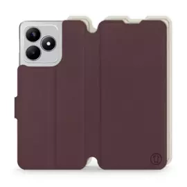 Hülle für Realme C53 - Farbe Burgund mit Platin